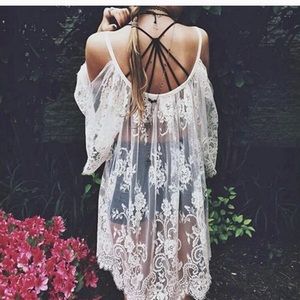 White lace  dress or swim cover